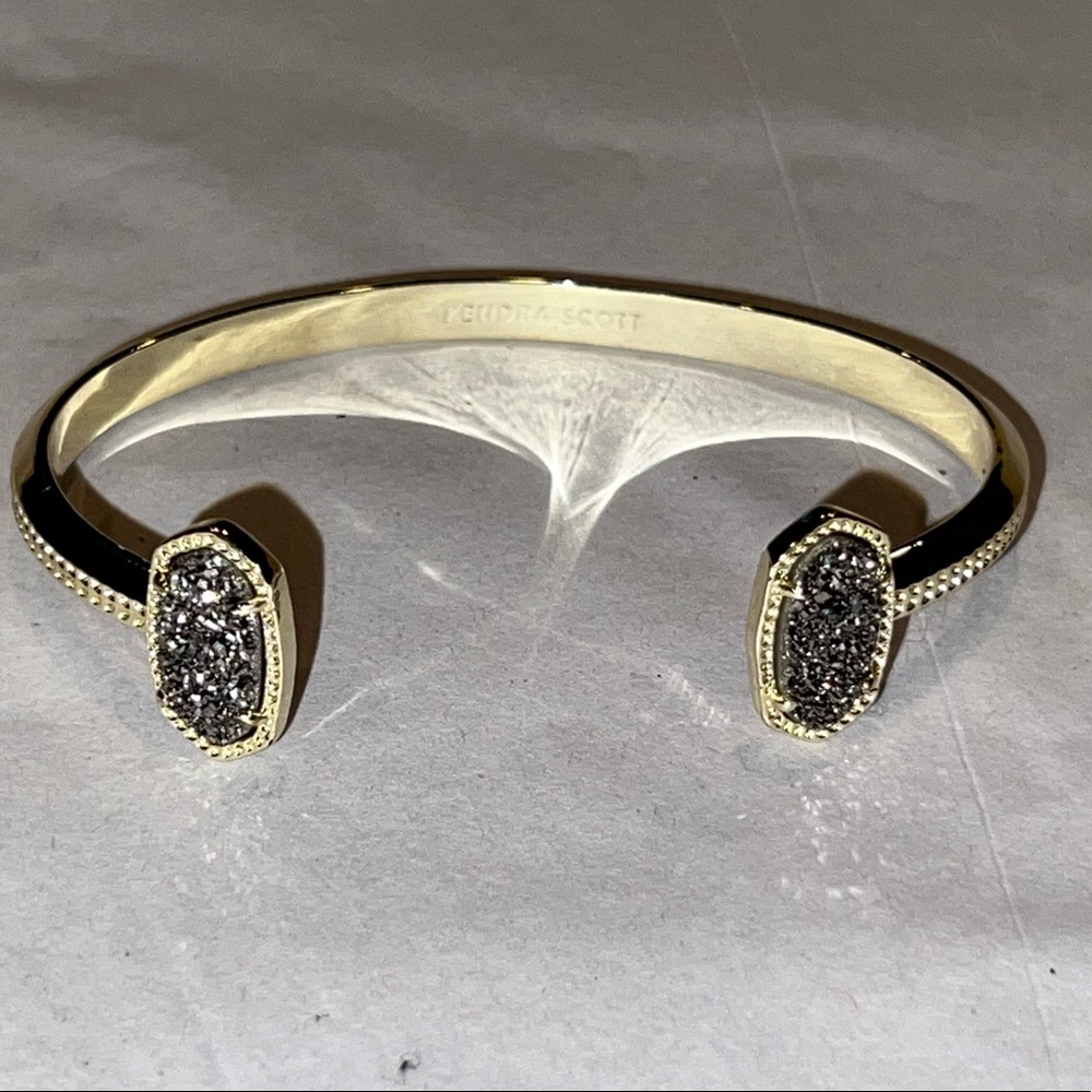 Kendra Scott Elton Gold Cuff Bracelet in platinum druzy